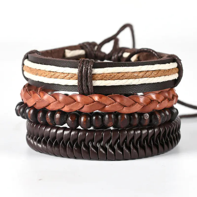 Pulsera Woven Natural Simple de Moda Masculina