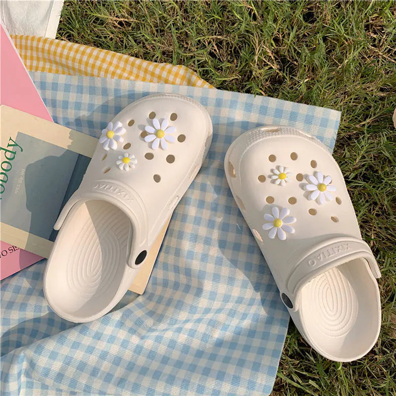 Zapatillas de playa planas antideslizantes con estampado floral