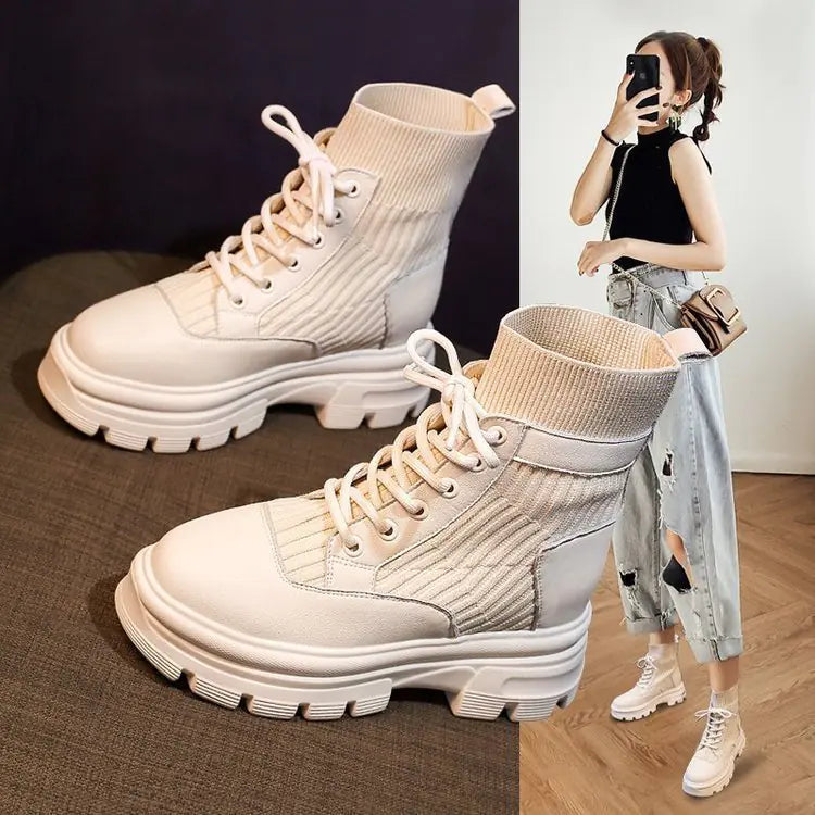 Botas cortas ajustadas de otoño para un look elegante