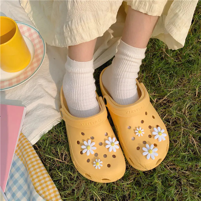 Zapatillas de playa planas antideslizantes con estampado floral