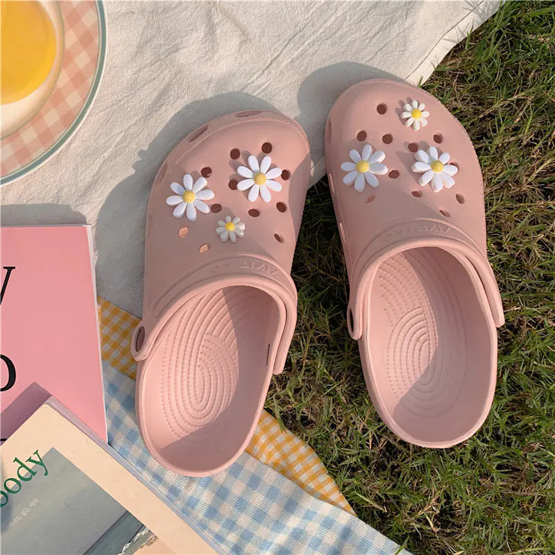 Zapatillas de playa planas antideslizantes con estampado floral