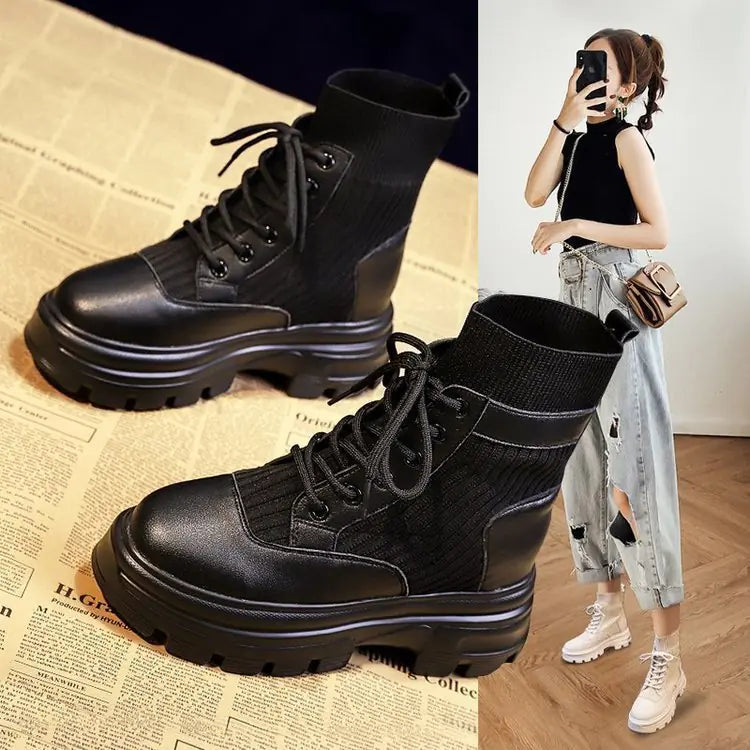 Botas cortas ajustadas de otoño para un look elegante
