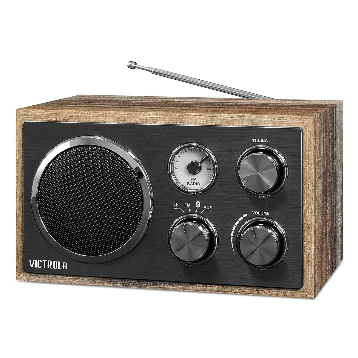 Radio de escritorio de madera Victrola FM con Bluetooth