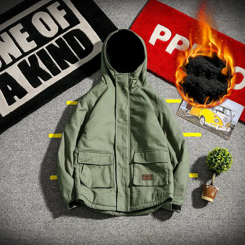 Parka militar a prueba de viento para hombres - Chaqueta casual gruesa