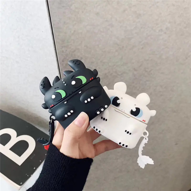 Funda de silicona de dragón de dibujos animados para AirPods Pro 3