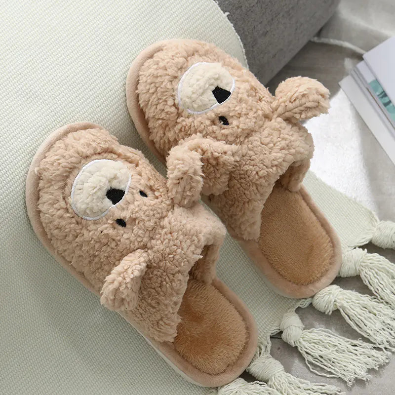Zapatillas de felpa de oso lindo para invierno