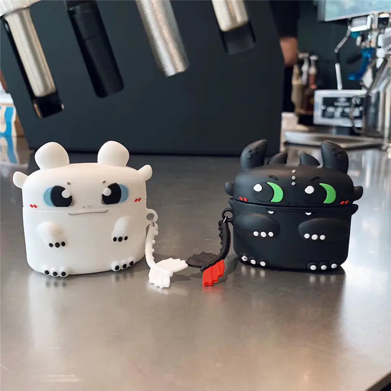 Funda de silicona de dragón de dibujos animados para AirPods Pro 3
