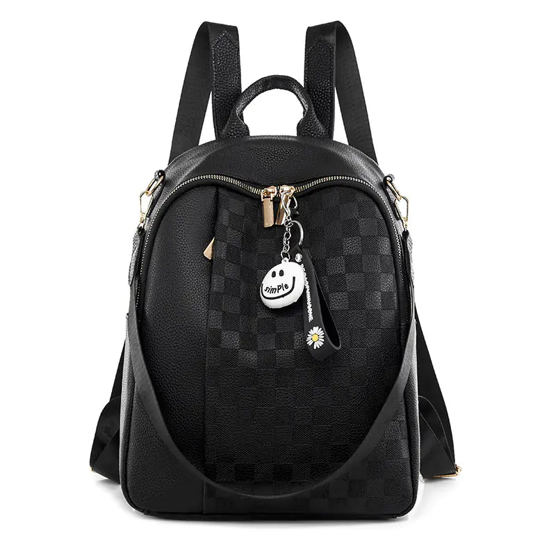 Mochila Retro de color de contraste para mujeres para viajar y escolar