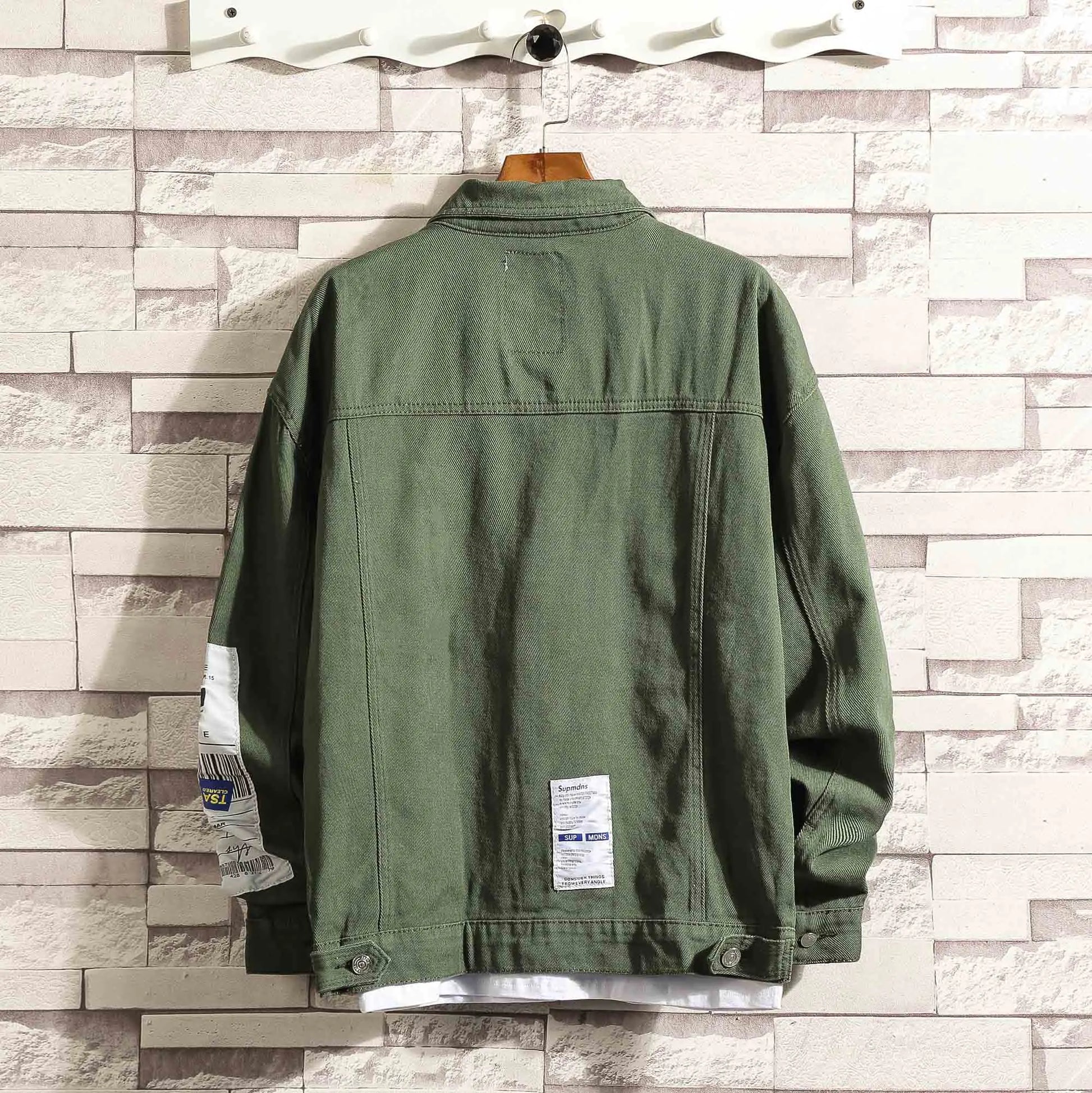 Chaqueta de mezclilla casual de ajuste holgado para hombres
