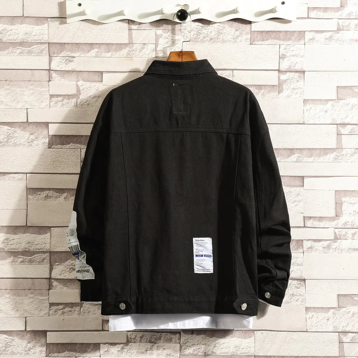 Chaqueta de mezclilla casual de ajuste holgado para hombres