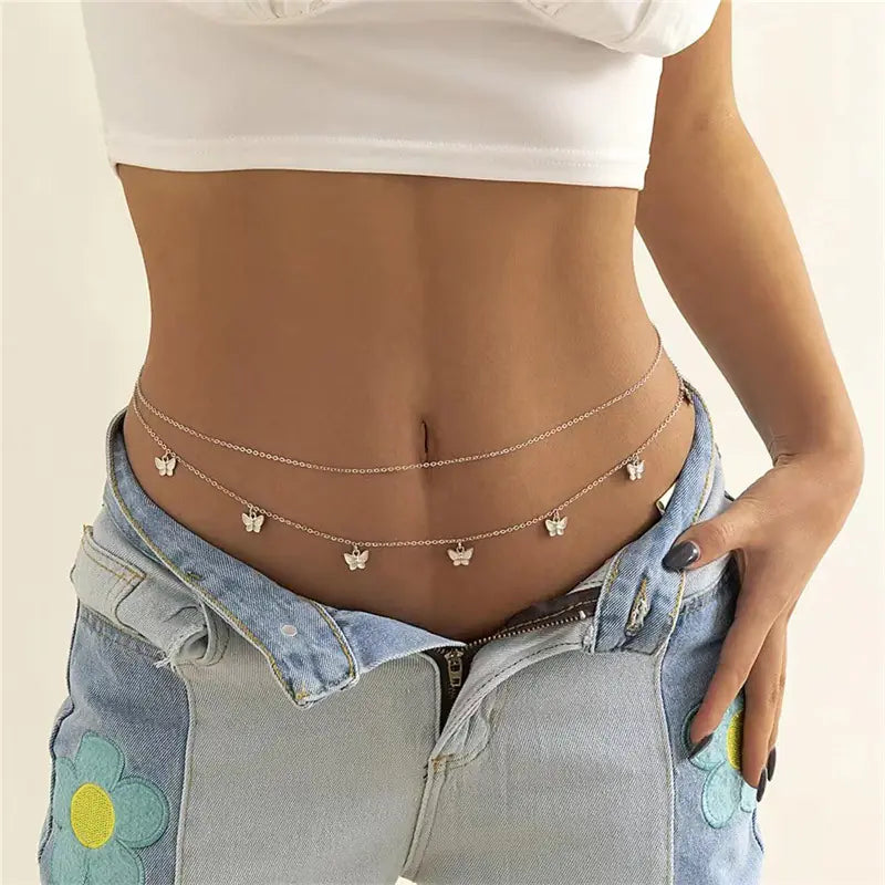 Cadena de cintura de mariposa para mujeres