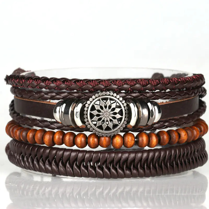 Pulsera Woven Natural Simple de Moda Masculina