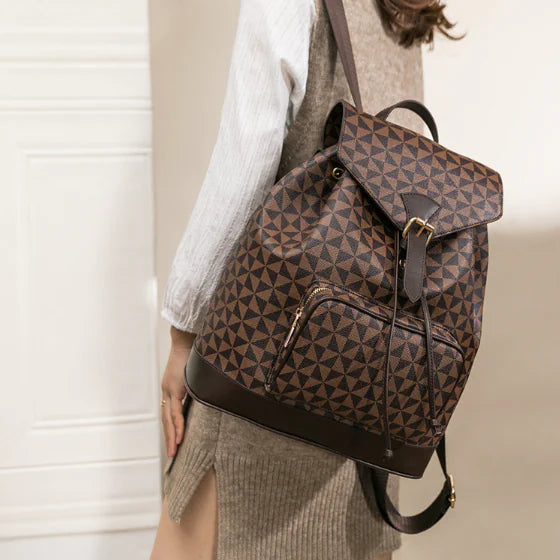 Mochila grande de cuero anti-robo para mujeres