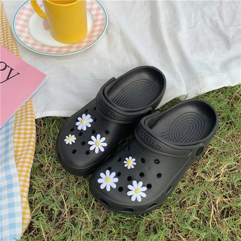 Zapatillas de playa planas antideslizantes con estampado floral