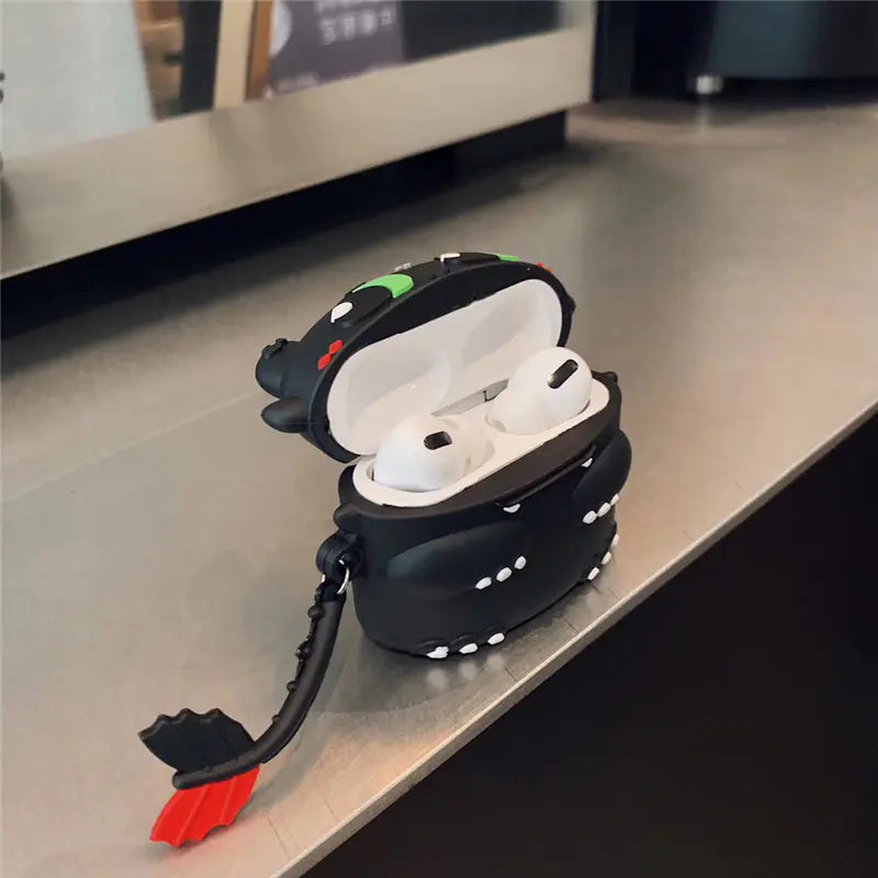 Funda de silicona de dragón de dibujos animados para AirPods Pro 3